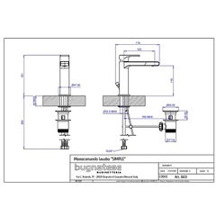Mitigeur de lavabo en laiton chromé - Simple, Rubinetteria Bugnatese