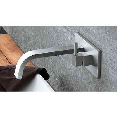 Mitigeur de lavabo encastré nickel brossé de style moderne avec bec de 23 cm - Hito Quarantuno, Geda