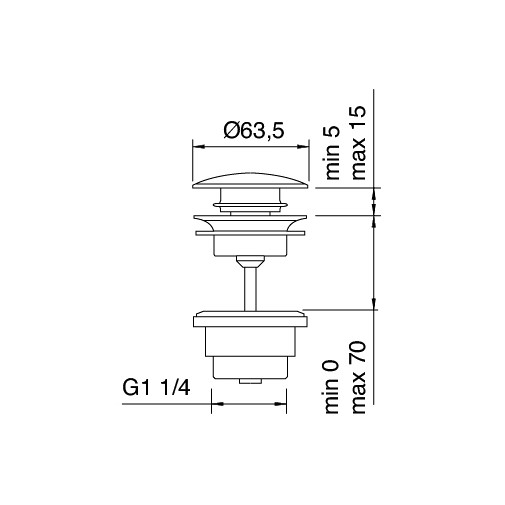 Mitigeur de lavabo à pression, chromé - série 100, Rubinetterie Zazzeri