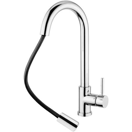 Mitigeur d'évier de cuisine avec douche à col haut extractible - Kobuk, Rubinetteria Bugnatese