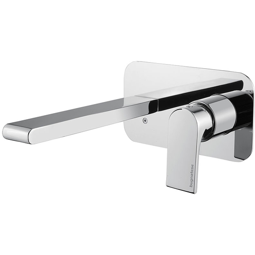 Mitigeur lavabo mural chromé avec bec de 23 cm - Simple, Rubinetteria Bugnatese