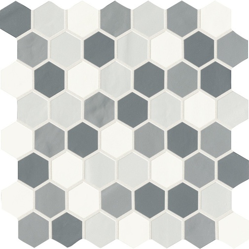 Mixed colors matt hexagonal wall tile Cold, 30x30 cm - Smooth, Dom Ceramiche
