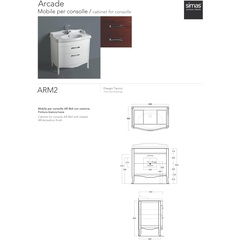 Mobile a terra stile retrò per lavabo AR864 colore bianco - Arcade, Simas