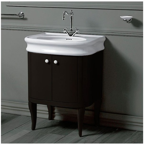 Mobile stile retrò per lavabo LA10 a 2 ante colore nero lucido - Lante, Simas