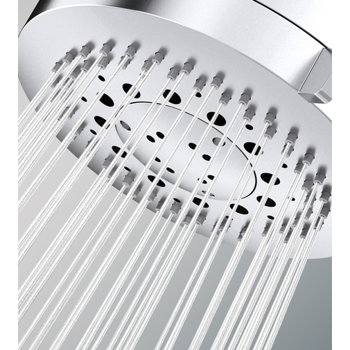 Modern 3 jets round shower head 10 cm, universal connection - Rondo, Bossini
