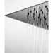 Modern chrome shower head with anti-limestone, 30x30 cm square, thin, with 40 cm square arm - Twiggy, Bossini
