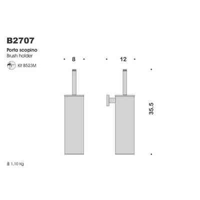 Modern chromed toilet brush holder - Basic, Colombo Design
