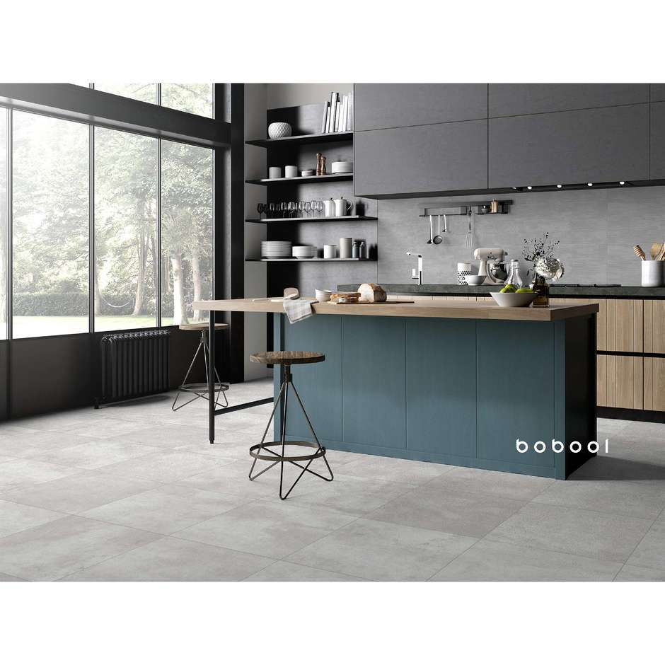 Modern concrete effect wall tile, Grigio Touch, 33,3x100 cm - Comfort G, Dom Ceramiche