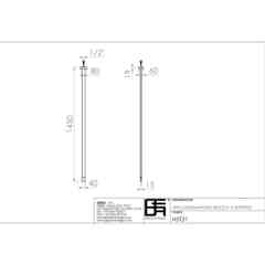 Modern design chromed ceiling mounted washbasin spout 145 cm - Hito Cinquantuno, Geda