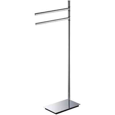 Modern design chromed free standing bathroom with 2 towel rails - Square, Colombo Design