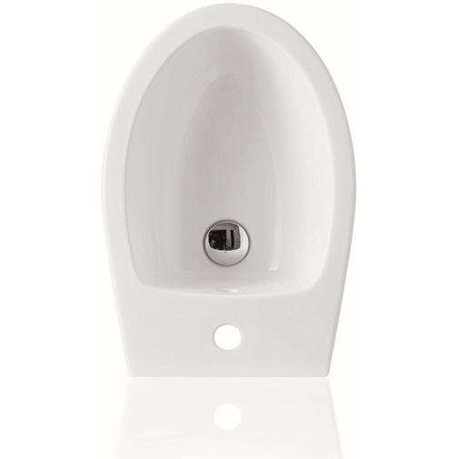 Modern design flush-to-the-wall bidet in glossy white ceramic - LFT, Simas
