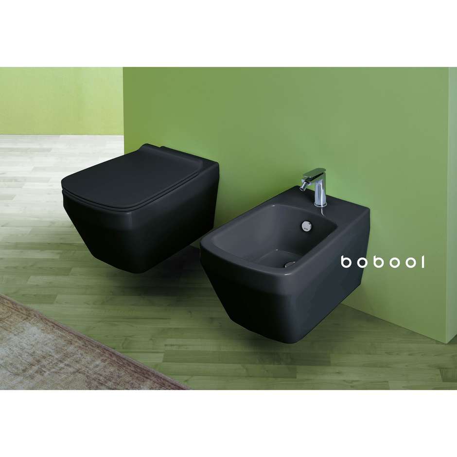 Modern design matt anthracite rimless wall hung WC - Baden Baden, Simas