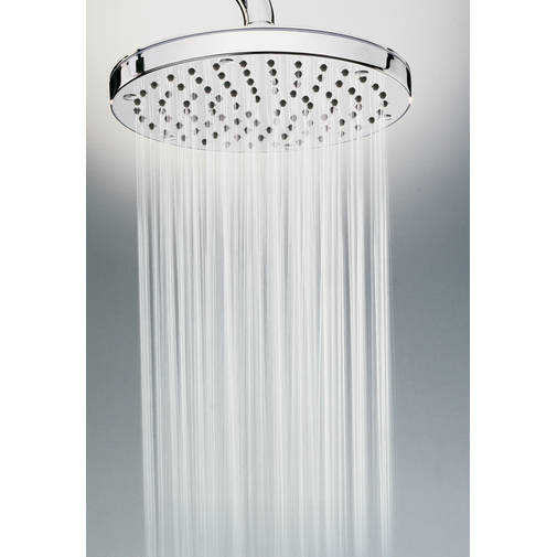 Modern round shower head 20 cm, with rounded wall arm 35 cm, chrome - Oki, Bossini