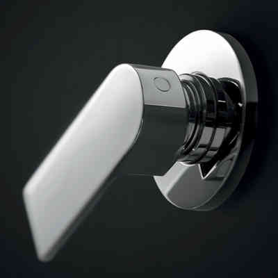 Modern style chromed shower mixer complete with external part and built-in part - Teo, Geda