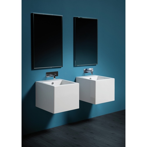 Modern style rectangular mirror with chromed metal frame 90x60 cm - Frozen, Simas