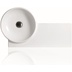 Modern style round wall-hung washbasin with left shelf in white ceramic 87 cm - Flow, Simas