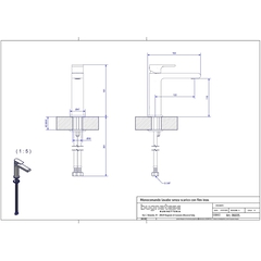 Modern style standard chromed basin mixer without pop-up waste - Simple, Rubinetteria Bugnatese