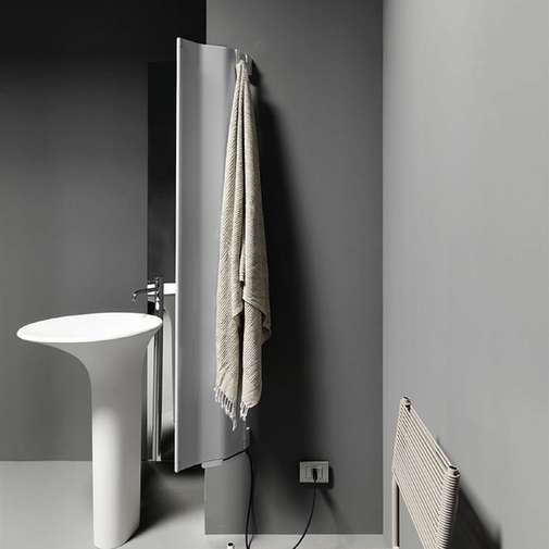 Modern style wall-mounted electric towel warmer, matt white - Origami, Tubes Radiatori