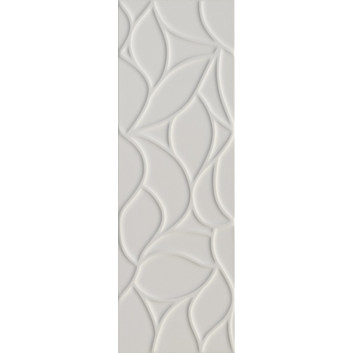 Moderne Wandfliese mit Blumenmuster, Grau, 33,3 x 100 cm - Comfort G, Dom Ceramiche