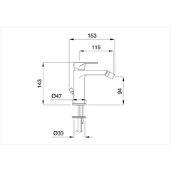 Moderner Bidetmischer aus verchromtem Messing - Simple, Rubinetteria Bugnatese