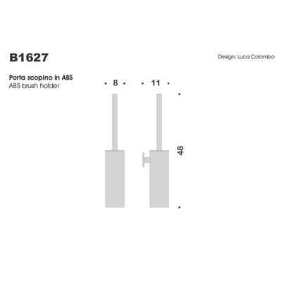 Moderner quadratischer Wand-WC-Bürstenhalter aus Chrom – Basic Q, Colombo Design