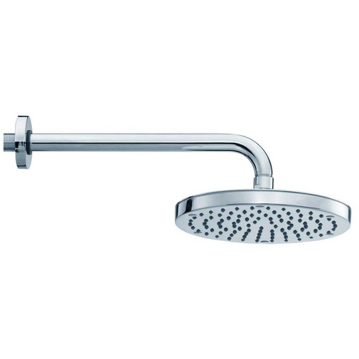 Moderner runder Duschkopf 20 cm, mit 35 cm abgerundetem Wandarm mit reduzierten Abmessungen, Chrom - Oki, Bossini