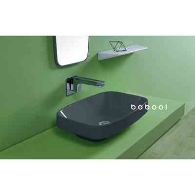 Modernes Aufsatz- oder Einbauwaschbecken in Anthrazit matt 66x38 cm - Baden Baden, Simas