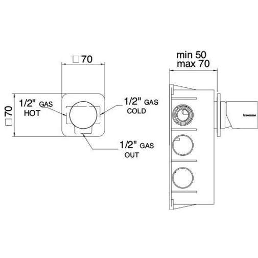 Monocomando esterno doccia Rubinetterie Treemme incasso Nano CR flange separate