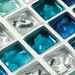 Mosaic small tiles in brilliant glass for covering, Aquamarine 30x30 cm - Brilliant Glass, Boxer