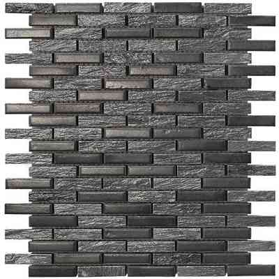 Mosaico a muretto ceramica e marmo per rivestimento, Black 27x30 cm - Bilbao, Boxer