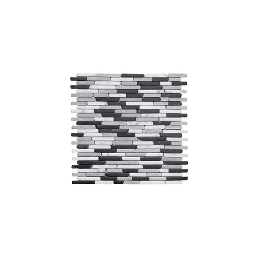 Mosaico a muretto tessere in marmo, pavimento/rivestimento 30,5x30,5 cm grigio/nero - Knosso, Boxer