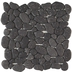 Mosaico a sassi di fiume in pasta vetrosa riciclata per pavimento e rivestimento nero, Black Matt 30,5x30,5 cm - Riviera, Boxer