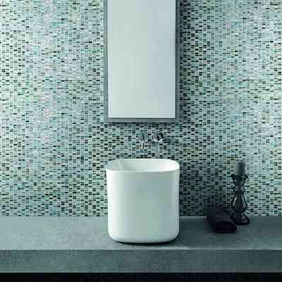 Mosaico da rivestimento di ardesie e vetro tiffany Blue 31,8x32,2 - Tiffany Boxer