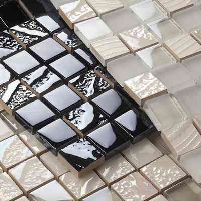 Mosaico da rivestimento in vetro e ceramica, White 30x30 cm - Florida, Boxer
