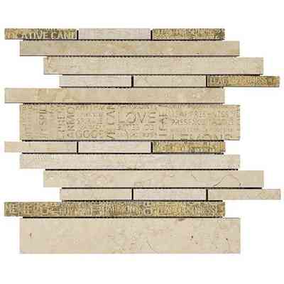 Mosaico di marmo con scritte decorative, da rivestimento, Cream 30x30 cm - Multi Words, Boxer