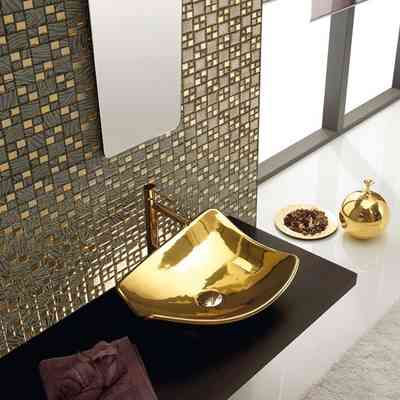 Mosaico effetto screziato-glitterato, da rivestimento, gold black 29,8x29,8 - Dream, Boxer