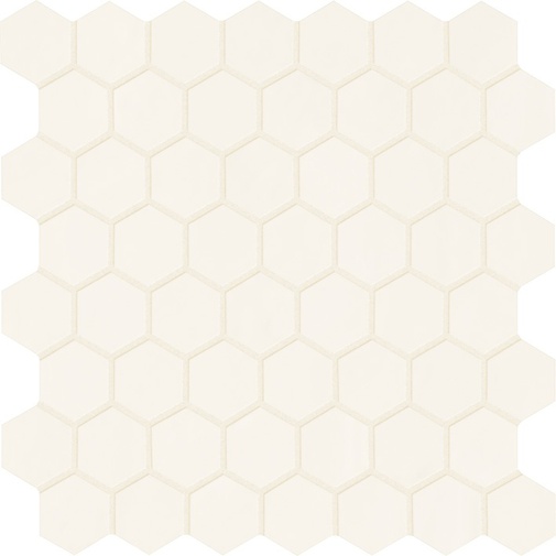 Mosaico in ceramica con tessere esagonali, Milk 30x30 cm - Dom Ceramiche