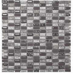 Mosaico in ceramica e pietra per rivestimento, Cenere 29,5x30,5 cm - Panama, Boxer