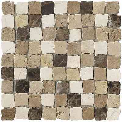 Mosaico in marmo effetto spaccatello per pavimento e rivestimento, bianco/beige Emperador 30,5x30,5 cm - Rabat, Boxer