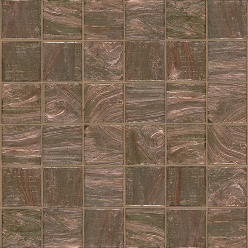 Mosaico in pasta di vetro marrone 50.10 tessere 5x5 cm con kit installazione - Gemme, Bisazza