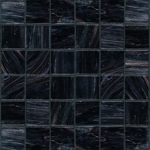 Mosaico in pasta di vetro nero 50.77 tessere 5x5 cm con kit installazione - Gemme, Bisazza