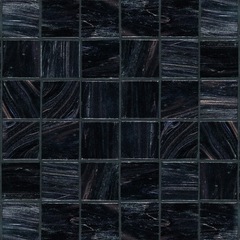 Mosaico in pasta di vetro nero 50.77 tessere 5x5 cm con kit installazione - Gemme, Bisazza