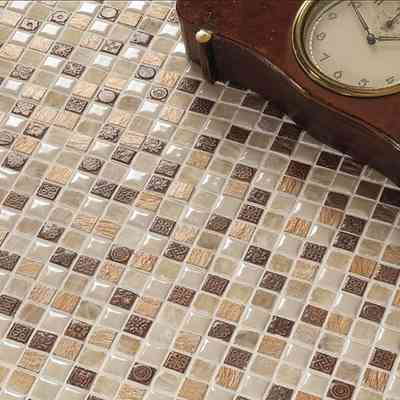 Mosaico in pietra, ceramica e resina 30x30 cm Ambra da rivestimento - Mexical Modern, Boxer