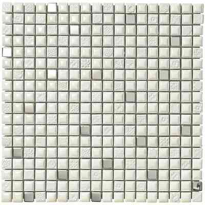 Mosaico in pietra, ceramica e resina 30x30 cm Bianco da rivestimento - Mexical Metal, Boxer