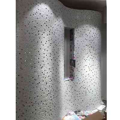 Mosaico in pietra, ceramica e resina 30x30 cm Bianco da rivestimento - Mexical Metal, Boxer