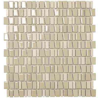 Mosaico irregolare in ceramica, marmo e ardesia per rivestimento color Mandorla 29,5x32,2 cm - Kiel, Boxer