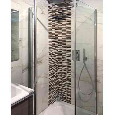 Mosaico marmo bicolore stile moderno, pavimento/rivestimento Brown 30,5x30,5 - Trendy, Boxer