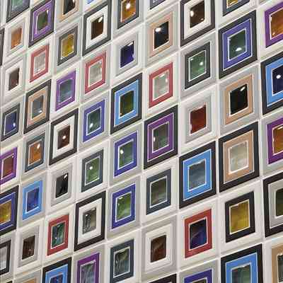  Mosaico multicolore di vetro lucido, cornici di plastica riciclata, per rivestimento 26,5x26,5cm - Kandi, Boxer