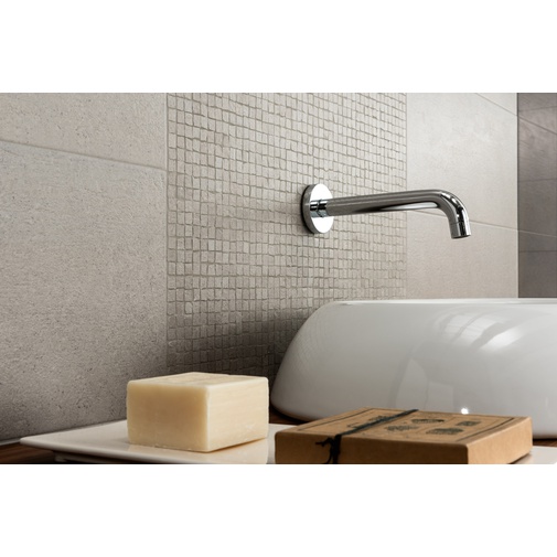 Mosaico su rete effetto cemento, Grigio, 30x30 cm - Concretus, Dom Ceramiche