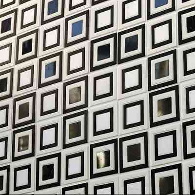 Mosaico tessere di vetro lucido, cornici di plastica riciclata, rivestimento 26,5x26,5, Grey - Kandi, Boxer